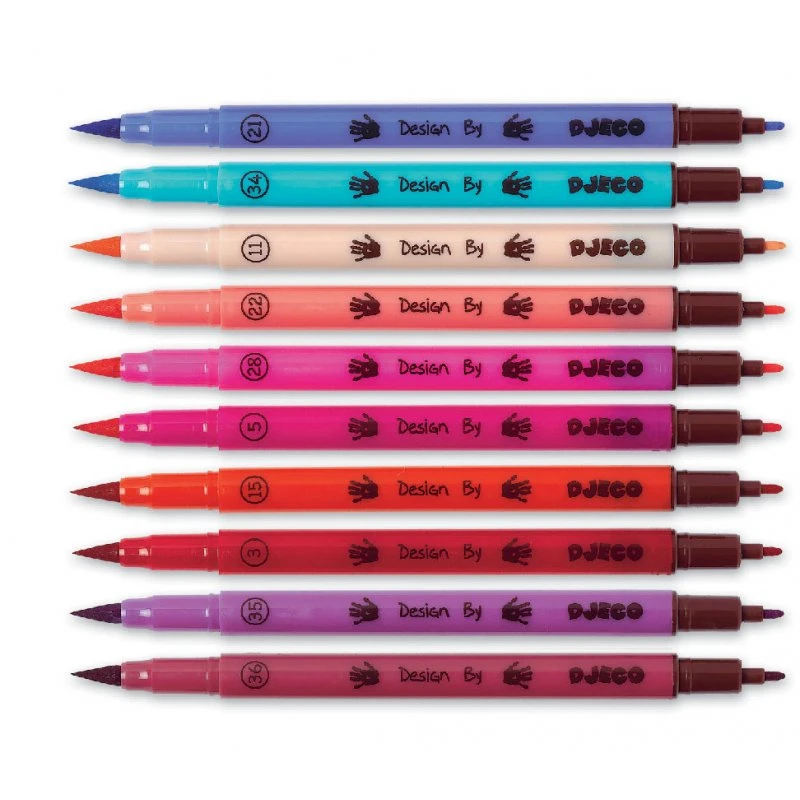 Djeco 10 Feutres Pinceaux, Couleurs "fille" 2 Djeco 10 Feutres Pinceaux, Couleurs "fille" – Image 2