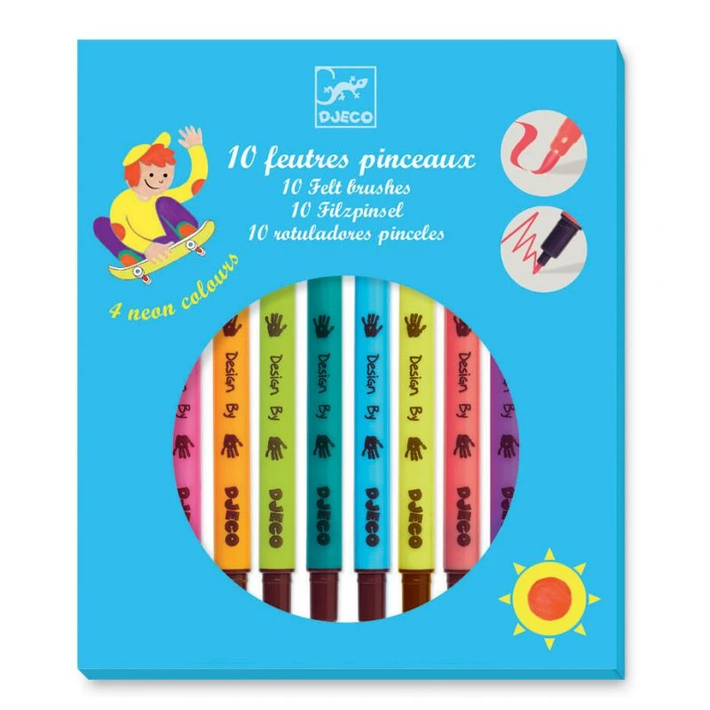 Djeco 10 Feutres Pinceaux Pop 1 Djeco 10 Feutres Pinceaux Pop