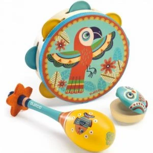 Djeco Set De Tambourin, Castagnette Et Maracas Animambo 1 Djeco Set De Tambourin, Castagnette Et Maracas Animambo