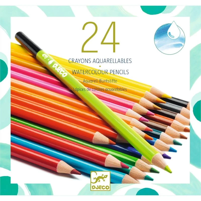 24 Crayons Aquarellables Djeco 1 24 Crayons Aquarellables Djeco
