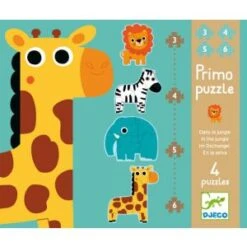 Djeco 4 Puzzles: Dans La Jungle De 3, 4, 5 Et 6 Pièces
