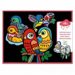 Djeco Coloriage Velours - Bébés Oiseaux