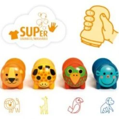 Djeco 4 Tampons Auto-encreurs Animaux De La Savane