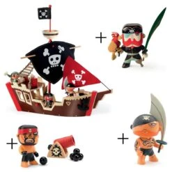Petit Pack Bateau Pirate Djeco Avec 3 Figurines