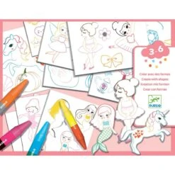 Djeco Un Monde à Créer, Filles - Pochoirs, Coloriages Et Collages -Djeco un monde a creer filles 2